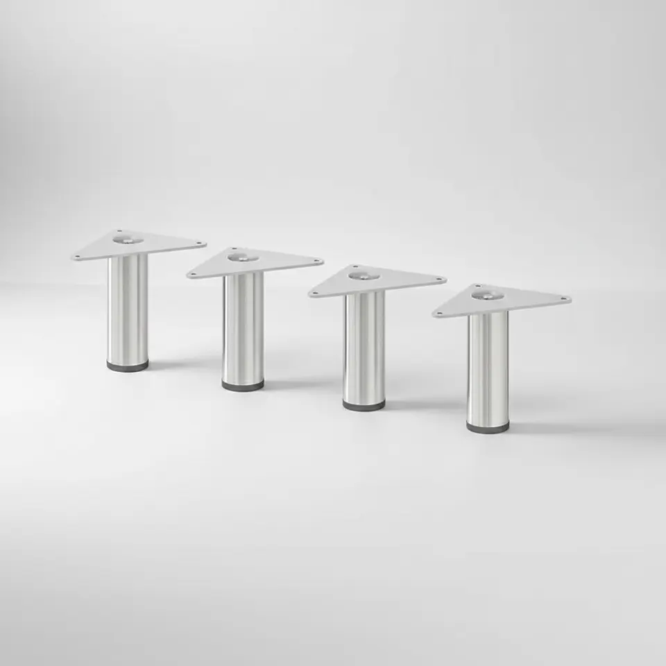 Kit de 4 Patas Con Placa Para Sillones y Gabinetes Altura 10 Cm 2