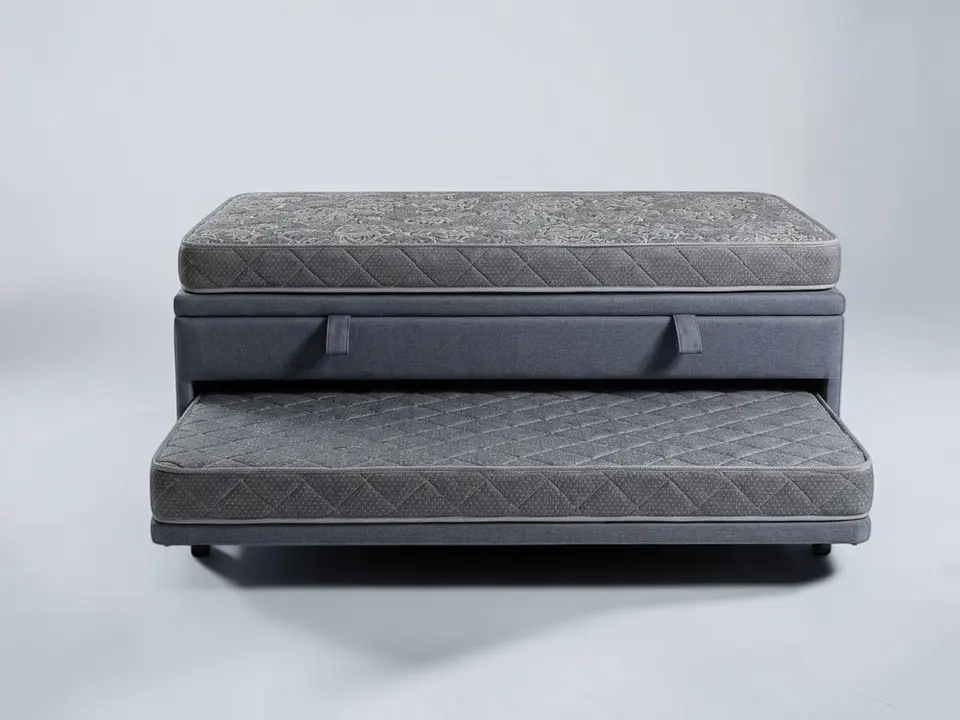 Cama Nido Baúl TRIPLE 1.5 Plaza - 200 cm Arriba / 190 cm Abajo + Colchón Ideal  3