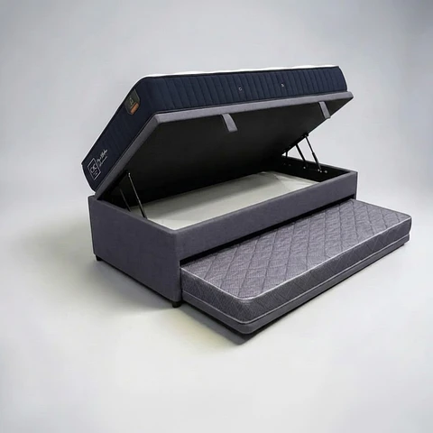 Cama Nido Baúl TRIPLE 1.5 Plaza - 200 cm Arriba / 190 cm Abajo + Colchón Premium CIC
