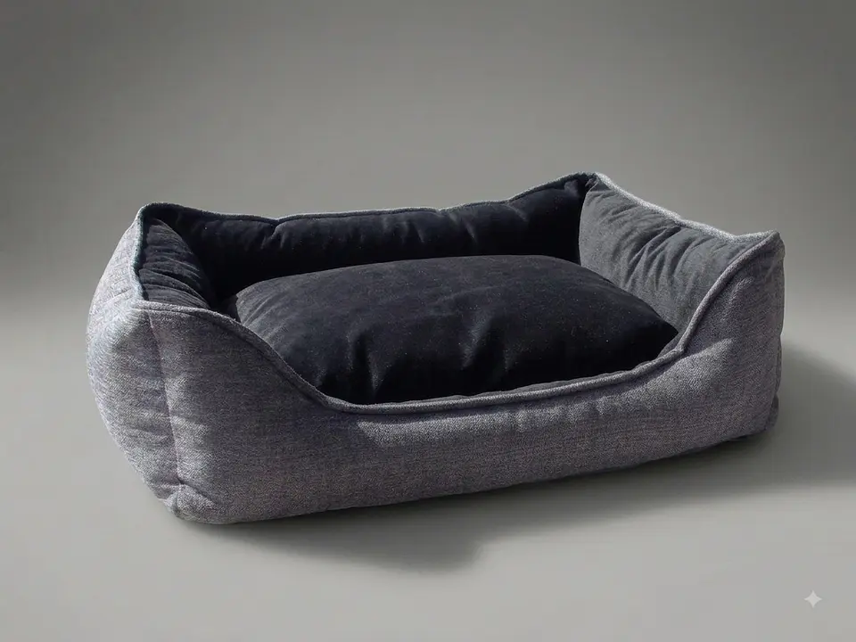 Cama de Mascotas De Espuma  - Talla S, M, L Y XL / A Piso (Gris) 5