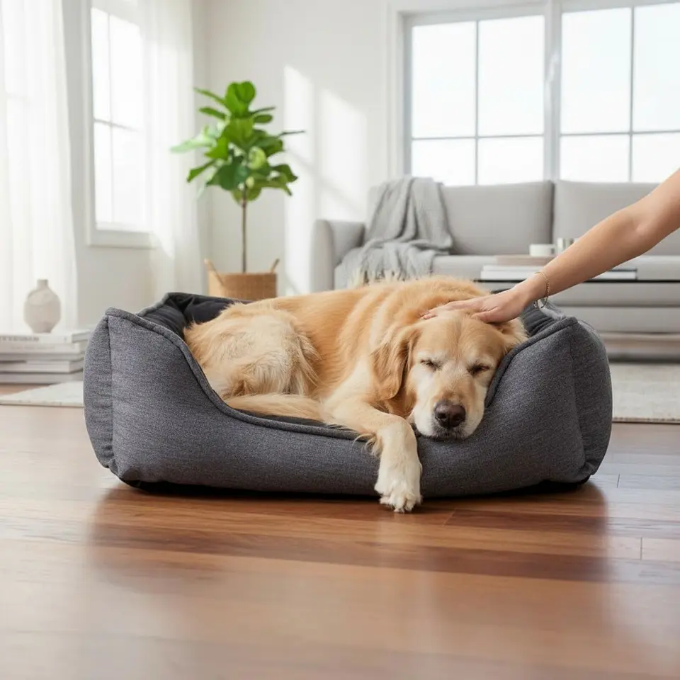 Cama de Mascotas De Espuma  - Talla S, M, L Y XL / A Piso (Gris) 2