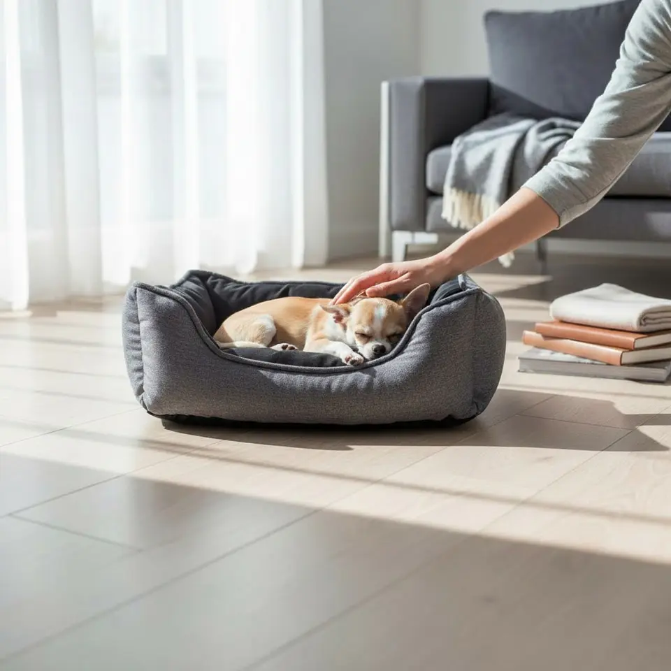 Cama de Mascotas De Espuma  - Talla S, M, L Y XL / A Piso (Gris) 1