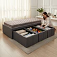 Cama Con Cajón 1.5 Plaza + Colchon Modelo Ideal / Con Patas De 4.5 cm (Gris) - thumbnail 1