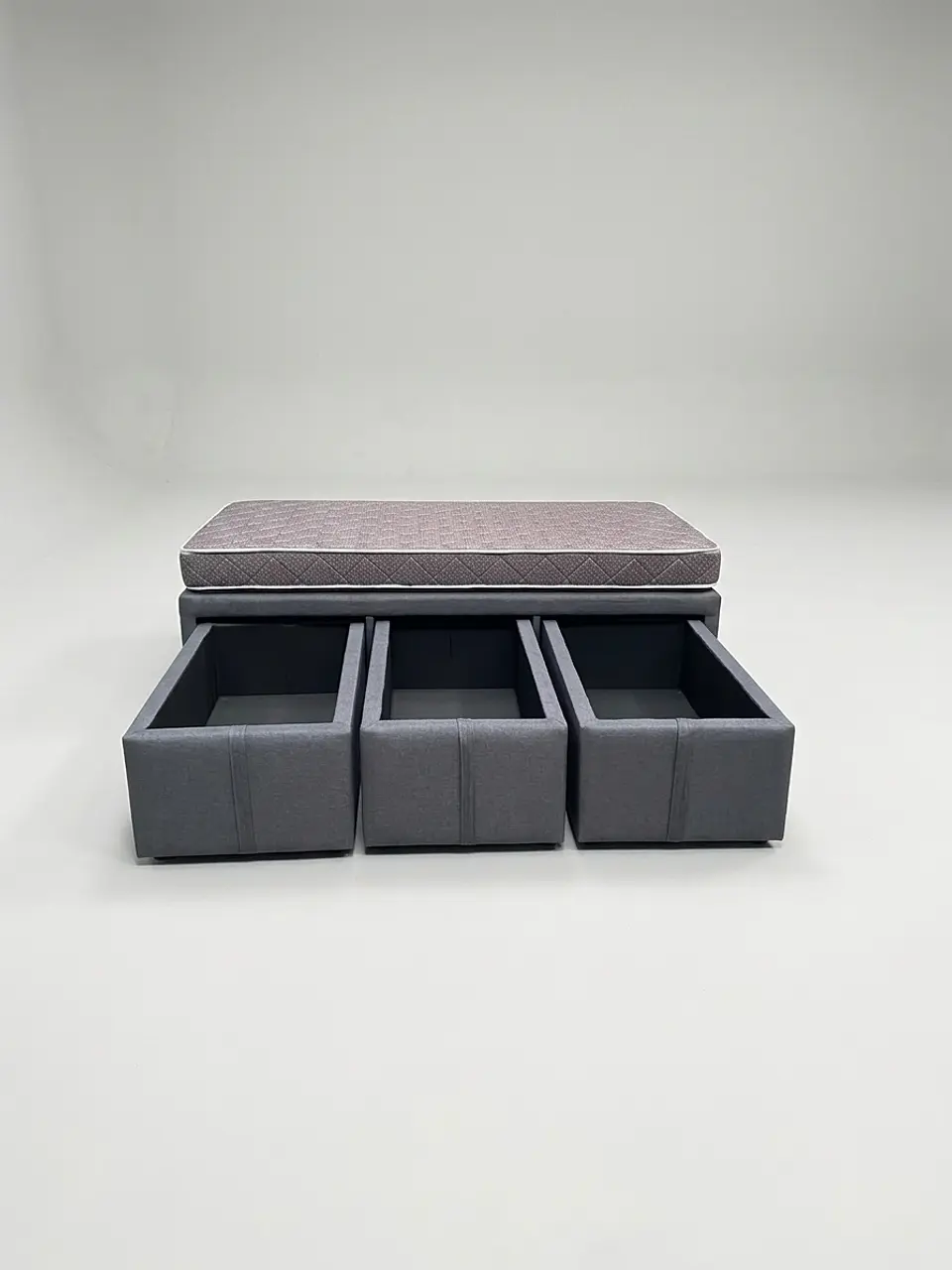 Cama Con Cajón 1.5 Plaza + Colchon Modelo Ideal / Con Patas De 4.5 cm (Gris) 3