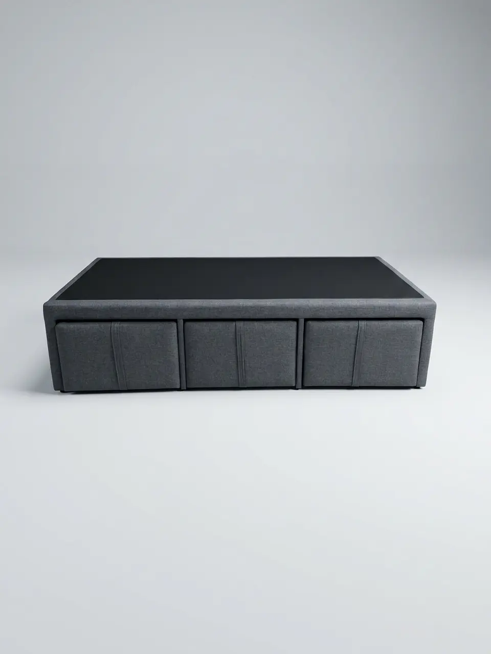 Base Cama Con Cajón 1.5 PLaza / Con Patas De 4.5 cm (Gris) 4
