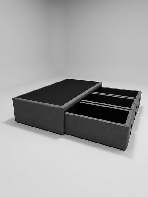 Base Cama Con Cajón 1.5 PLaza / Con Patas De 4.5 cm (Gris)