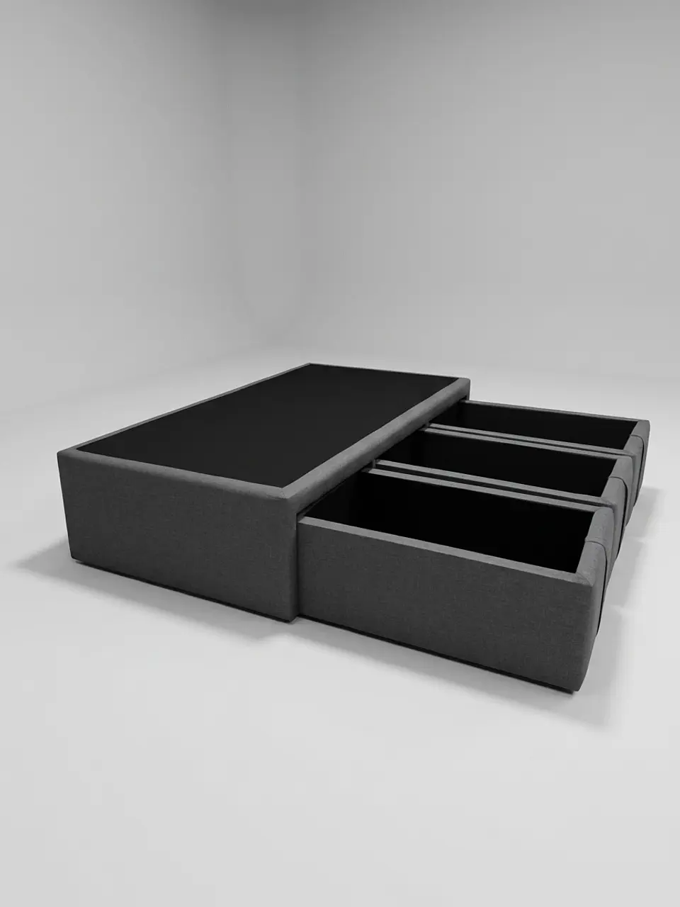 Base Cama Con Cajón 1.5 PLaza / Con Patas De 4.5 cm (Gris) 1