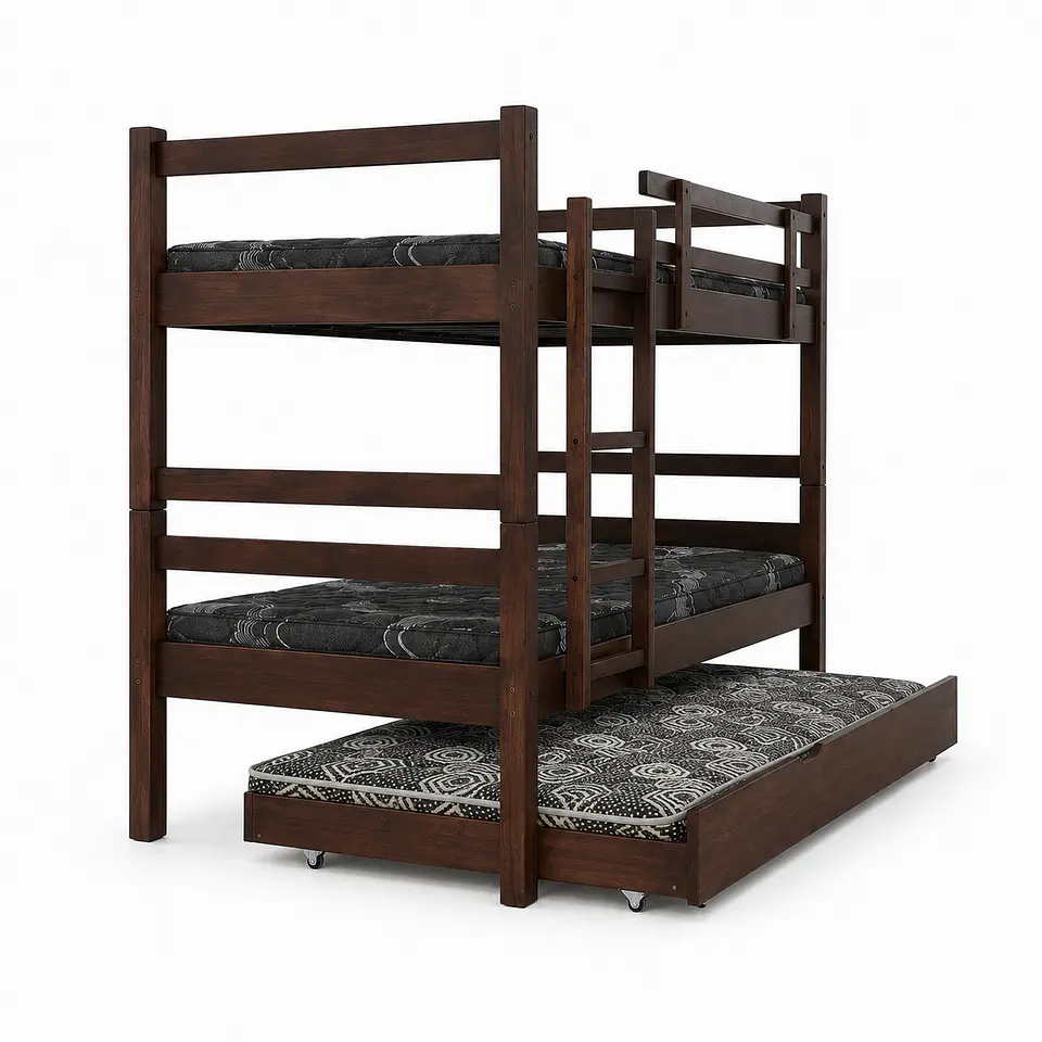 Camarote Desmontable Triple l200 cm /Colchones Black Prime - Uno + Ideal - 1 Plaza 2