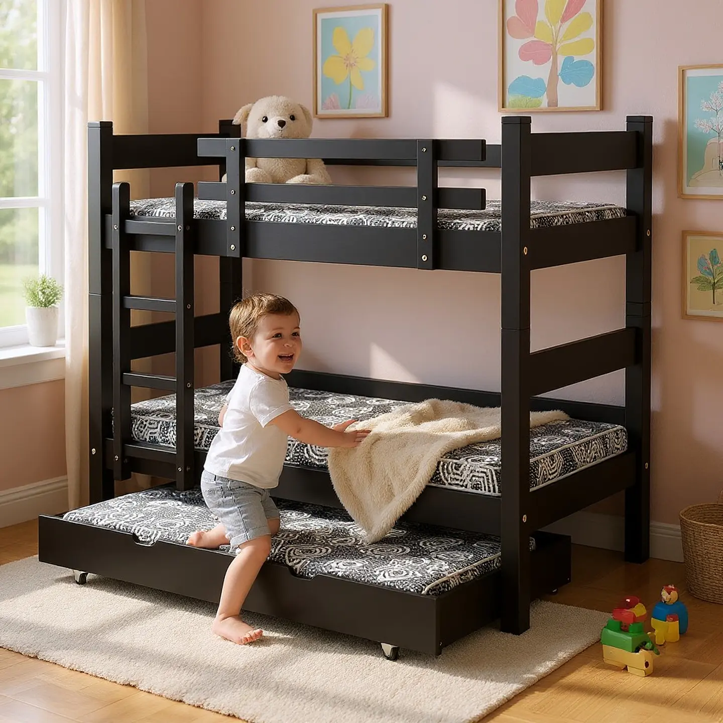 Camarote Desmontable Triple l200 cm /Colchones Ideal 1 Plaza (Dif. Colores) 3