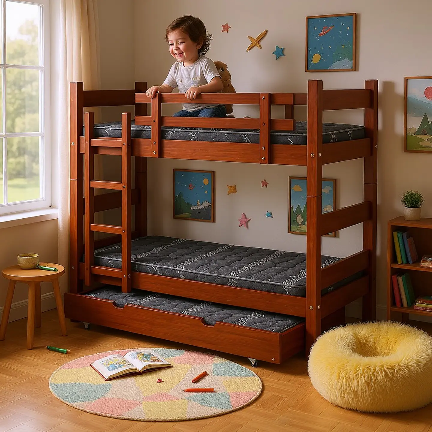 Camarote Desmontable Triple l200 cm /Colchones Ideal 1 Plaza (Dif. Colores) 5