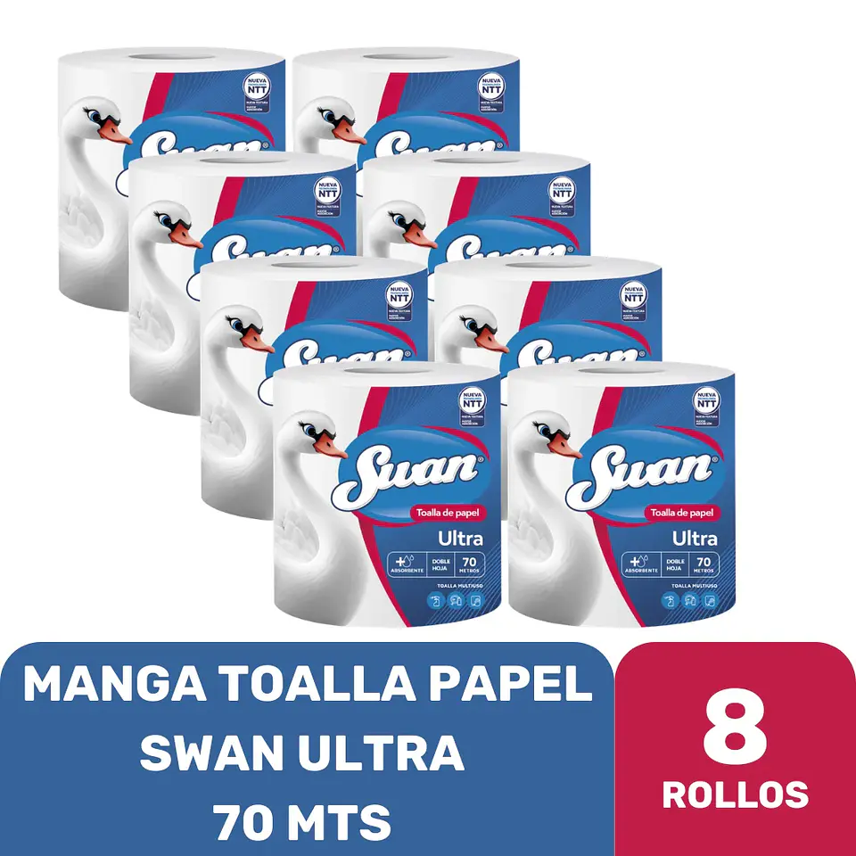 Toalla de papel SWAN Ultra DH 70 Metros  - MANGA x 8 1