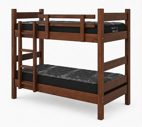 Camarote Desmontable Doble L200 cm /Colchones Black Prime - Uno /1.5 Plaza