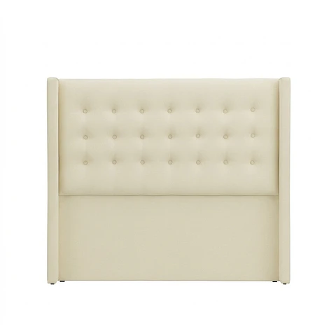 Respaldo De Cama De 2 Plazas - Con Retorno / Botonne Basico  (Crudo)