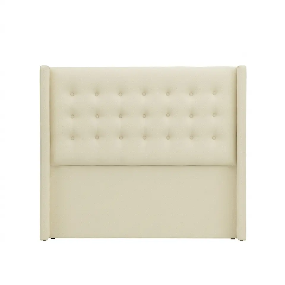 Respaldo De Cama De 2 Plazas - Con Retorno / Botonne Basico  (Crudo) 2