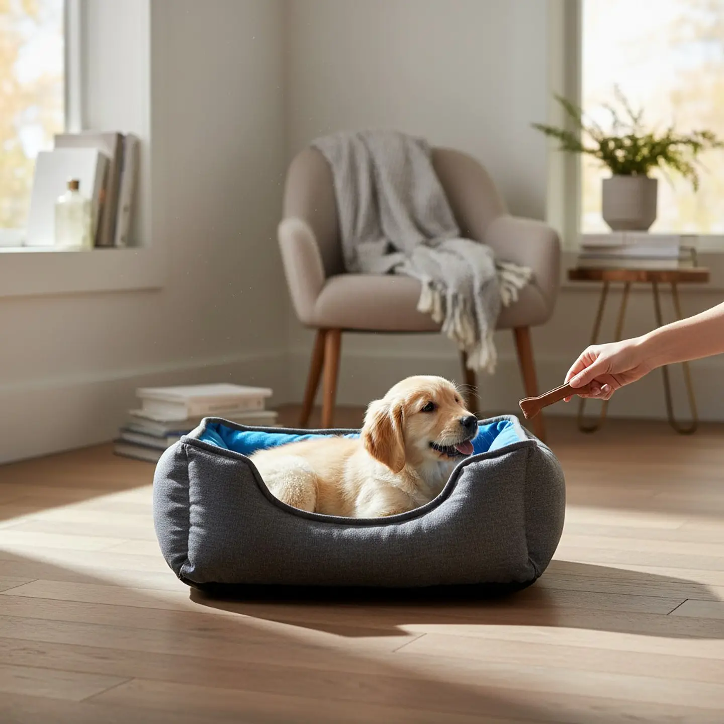 Cama de Mascotas De Espuma  - Talla S (55x40 cm) - A piso (Gris) 1