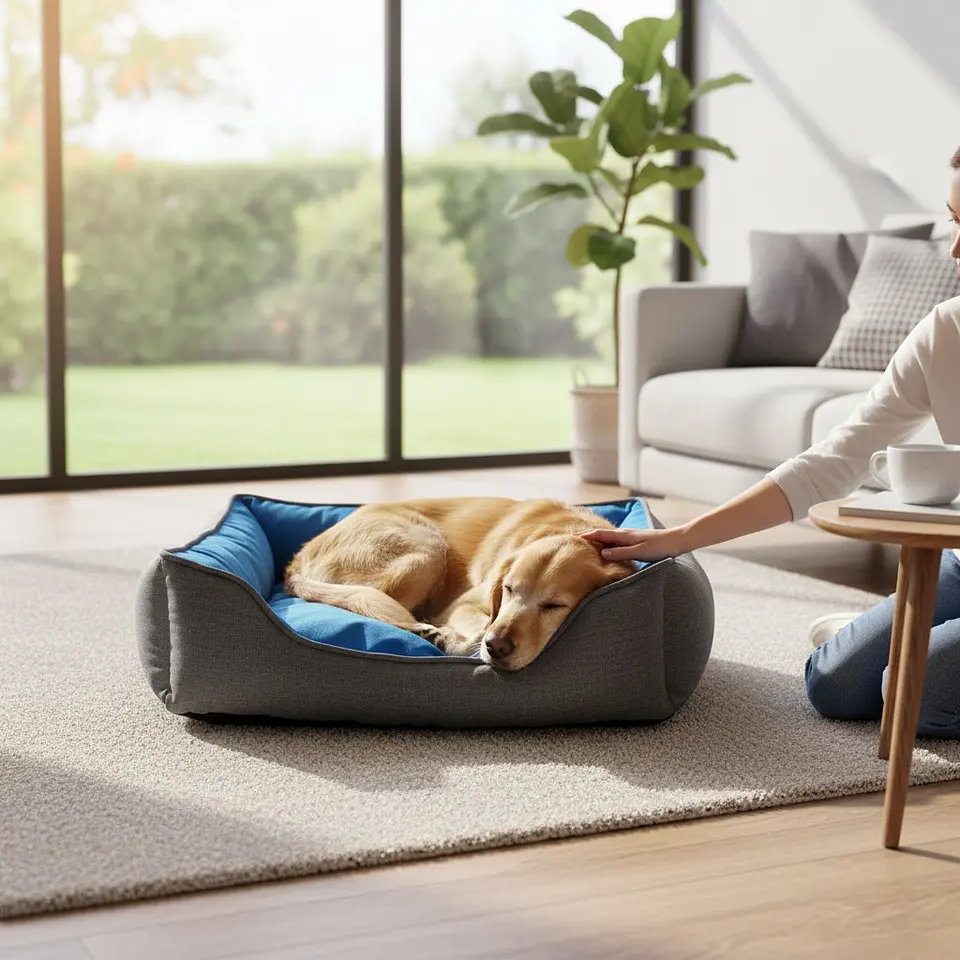 Cama de Mascotas De Espuma  - Talla M (75x50) - A Piso (Gris) 1