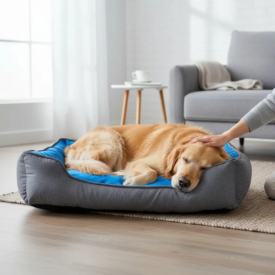 Cama de Mascotas De Espuma  - Talla L (90x70) - A Piso (Gris) 1