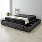 Cama Con Cajón 2 Plaza + Colchon Black Prime / Con Patas De 4.5 cm (Gris) - thumbnail 1