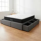 Cama Con Cajón Super King + Colchon Black Prime - Dos / Con Patas De 4.5 cm (Gris) - Miniatura 1