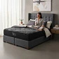 Cama 2 Plazas Box 30 cm + Colchon Black Prime - Modelo Uno + Respaldo / Con Patas De Madera (Gris) - Miniatura 1