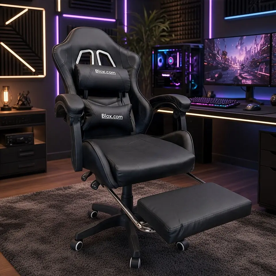 Silla Gamer Reclinable / Con Reposa Pies - Color Negro 1