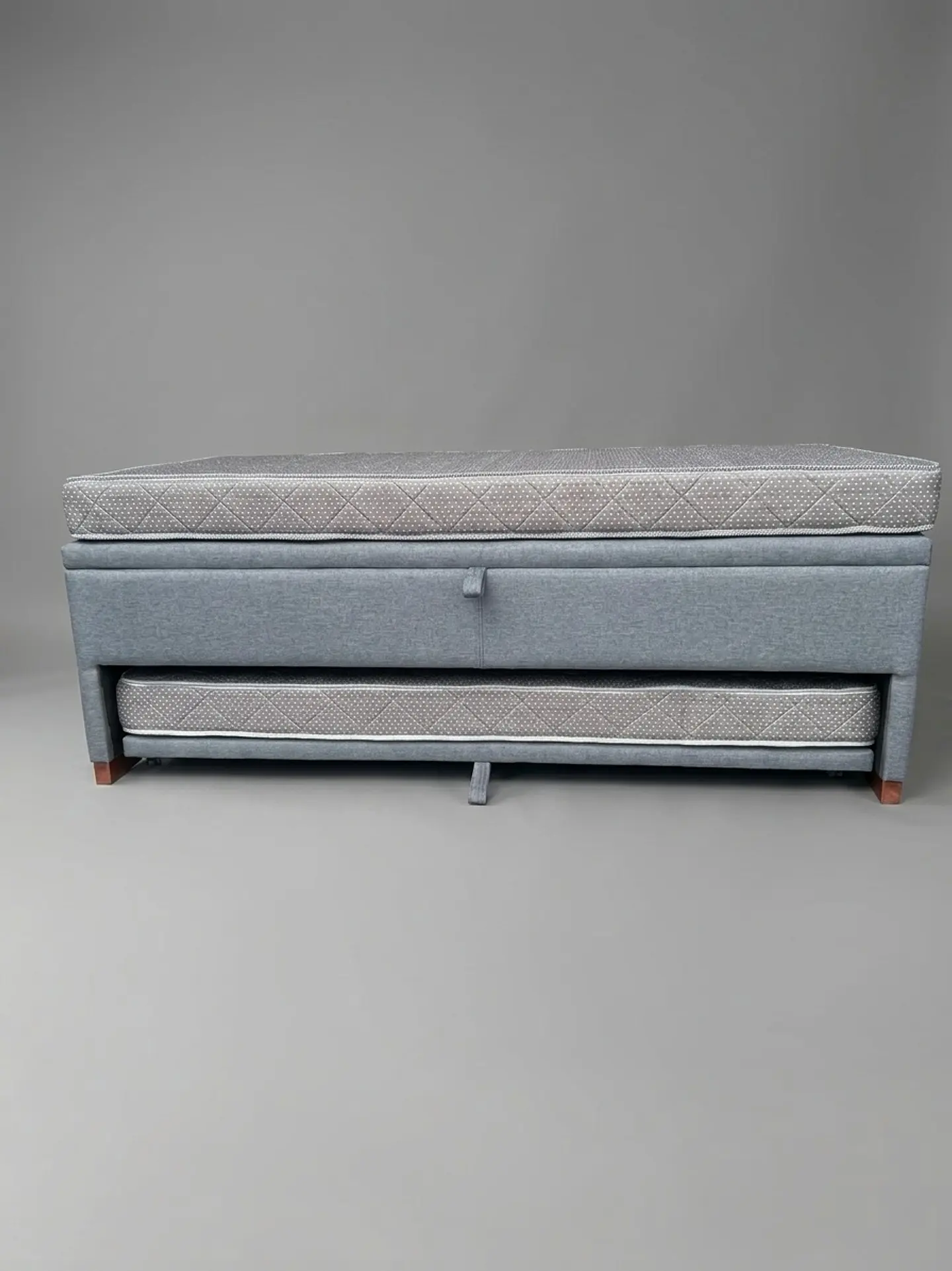 Cama Nido Baúl TRIPLE 1.5p - 200cm Arriba / 190cm Abajo + Colchón Ideal - Patas Madera 4