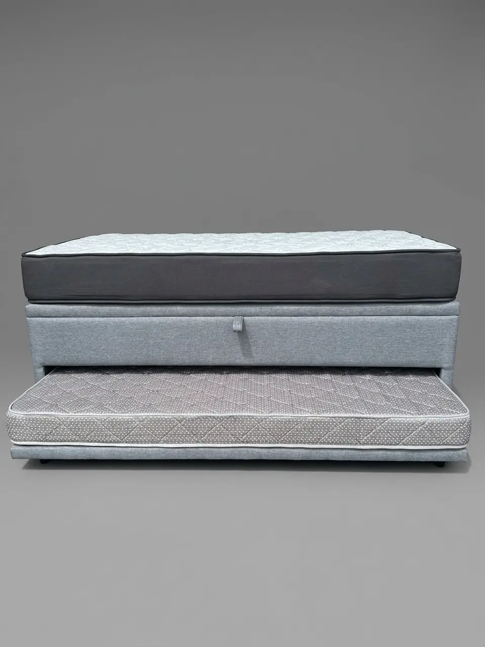 Cama Nido Baúl TRIPLE 1.5p - 200cm Arriba / 190cm Abajo + Colchón Black e Ideal- Patas Madera 3
