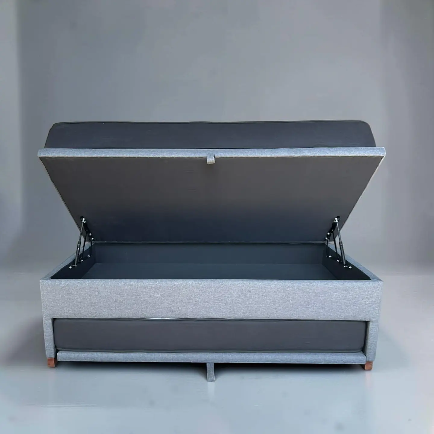 Cama Baúl TRIPLE 1.5p - 200cm Arriba / 190cm Abajo + Colchón Black - Patas Madera 3