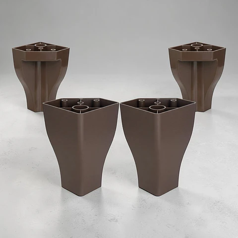 Patas De Cama Europea (kit De 4 Patas) Altura  21 Cm