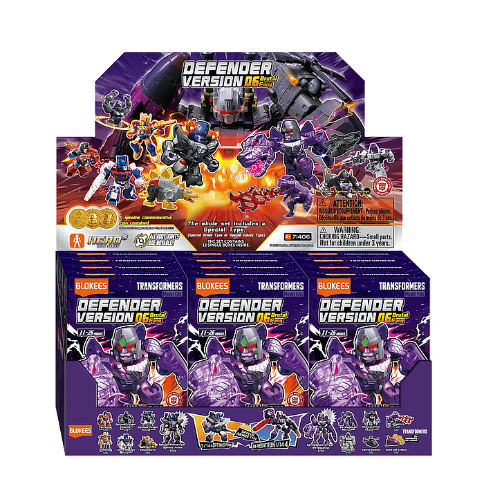 Blokees Figures | Transformers Defender Version 06 Brutal Fang | Caja 12 Figuras Al azar 1