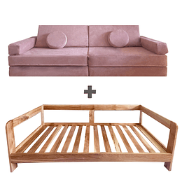 Pack Sillón Cama Blokids - rosa palo