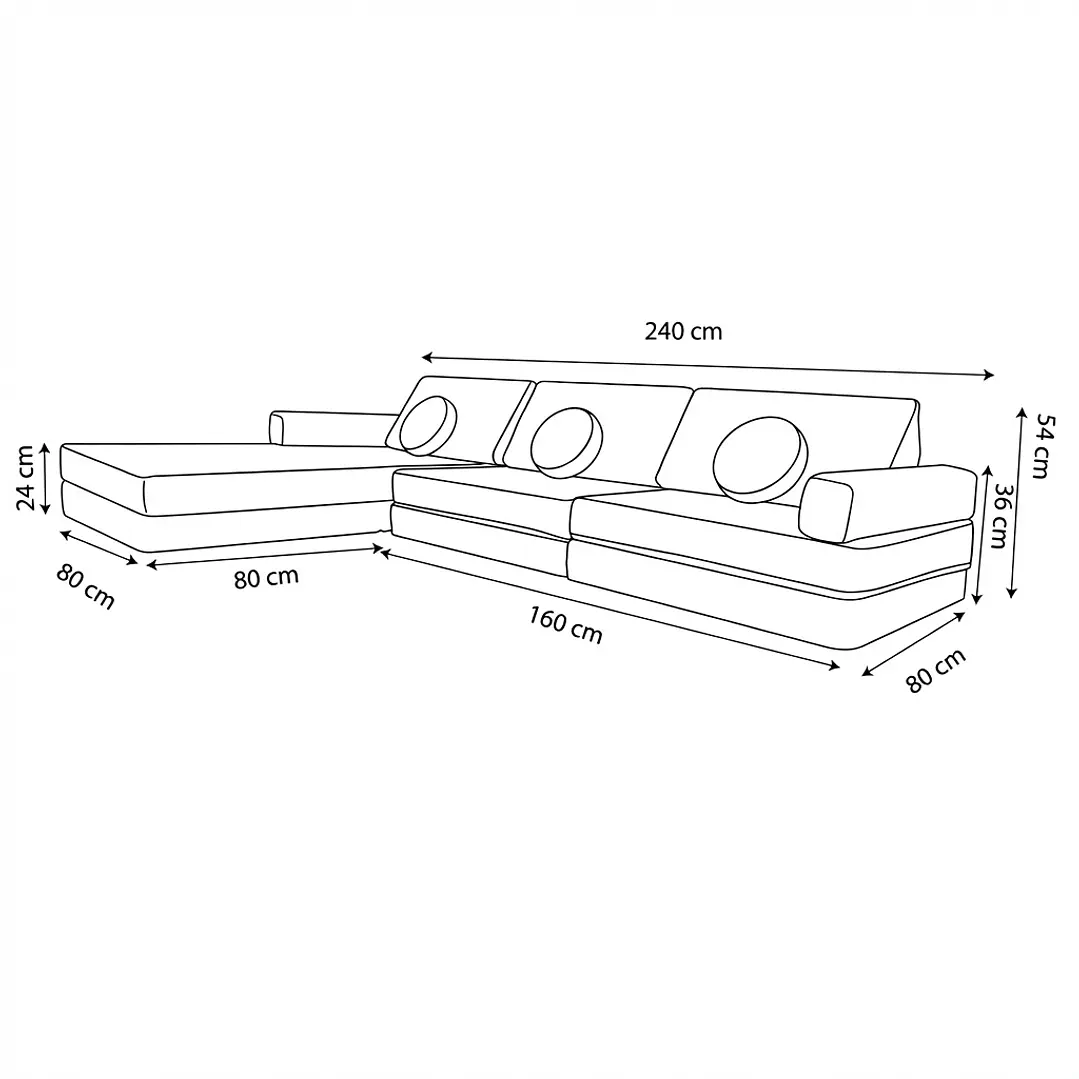 Sillón para Niños de juego Modular Doble 16