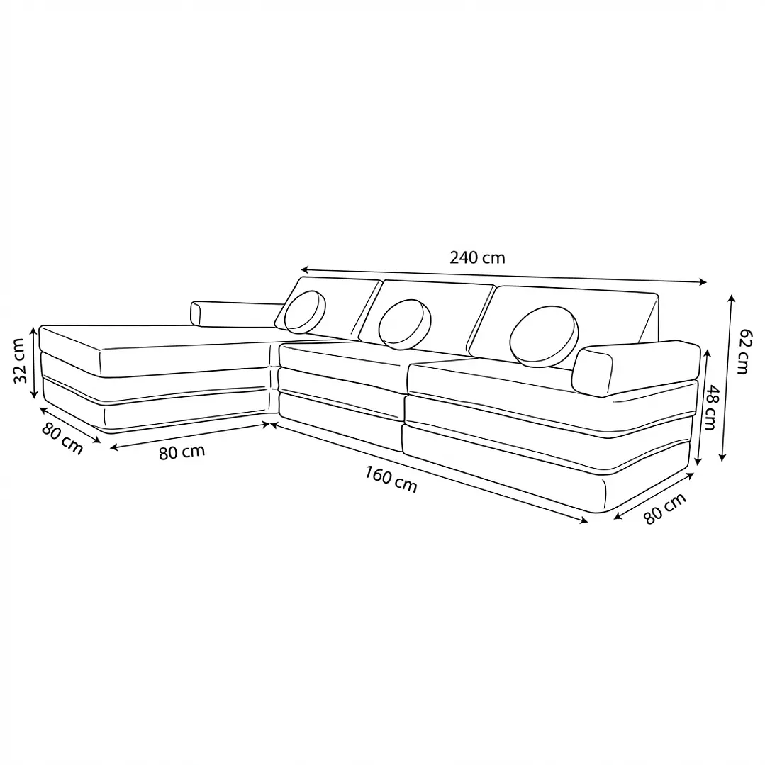 Sillón para Niños de juego Modular Triple 16