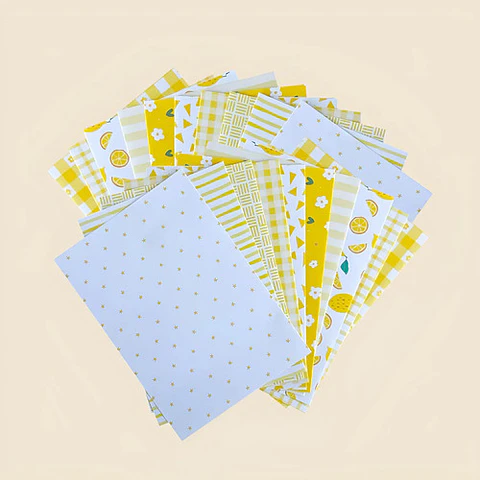 20 Papeles Scrapbook, Junk Journal, Papelería Amarillo