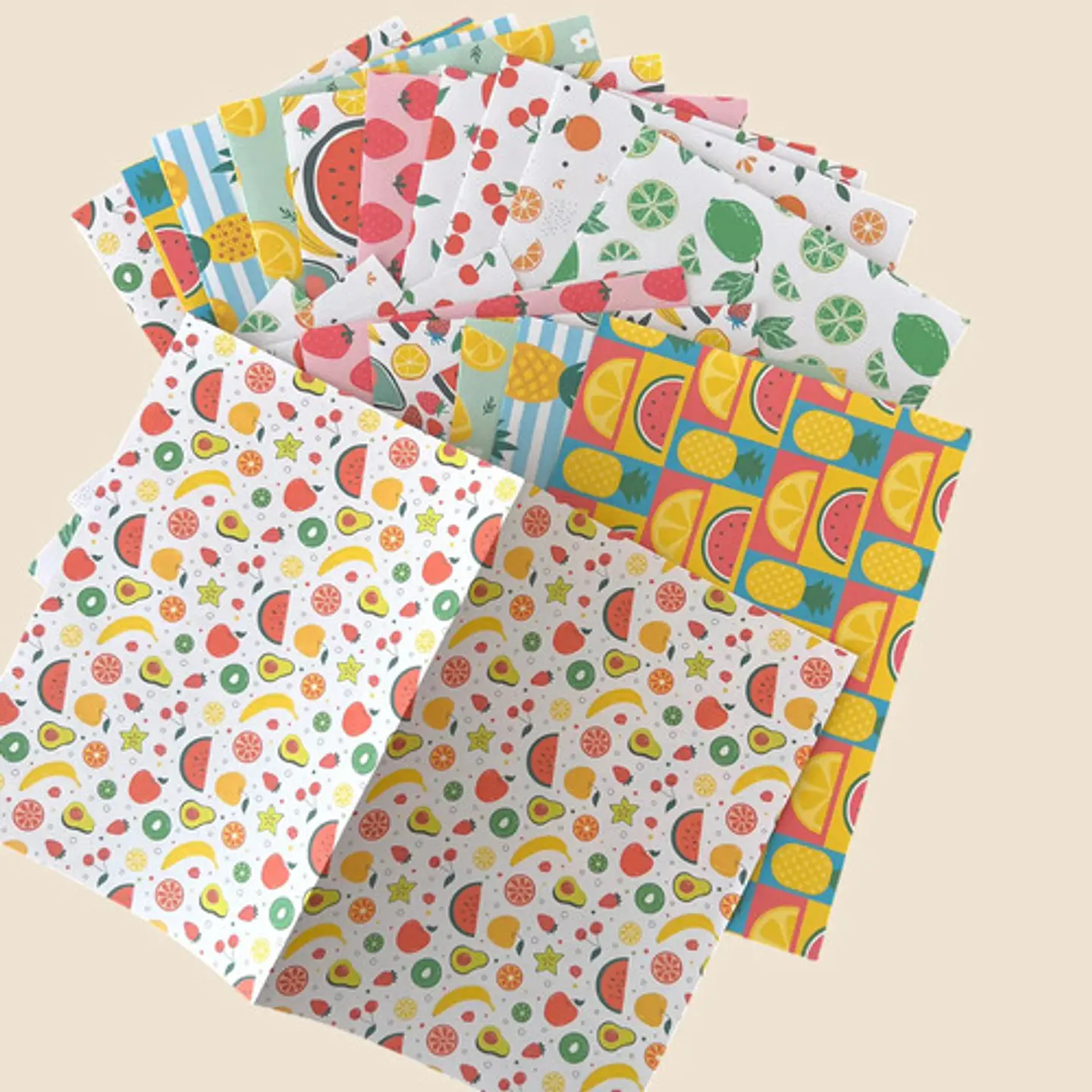 20 Papeles Scrapbook, Junk Journal, Papelería Frutas Vol 1 3