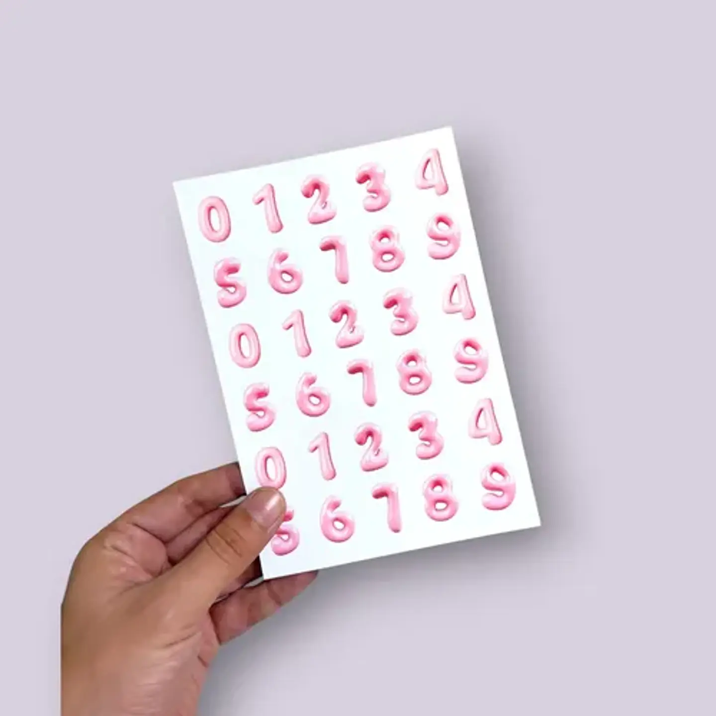 2 Láminas De Stickers, Pegatinas De Numeros Rosados (globos) 1