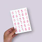 2 Láminas De Stickers, Pegatinas De Numeros Rosados (globos) - Miniatura 1