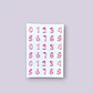 2 Láminas De Stickers, Pegatinas De Numeros Rosados (globos) - Miniatura 2