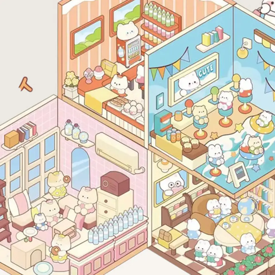 Stickers Libro Escenas Kawaii Pegatinas 8