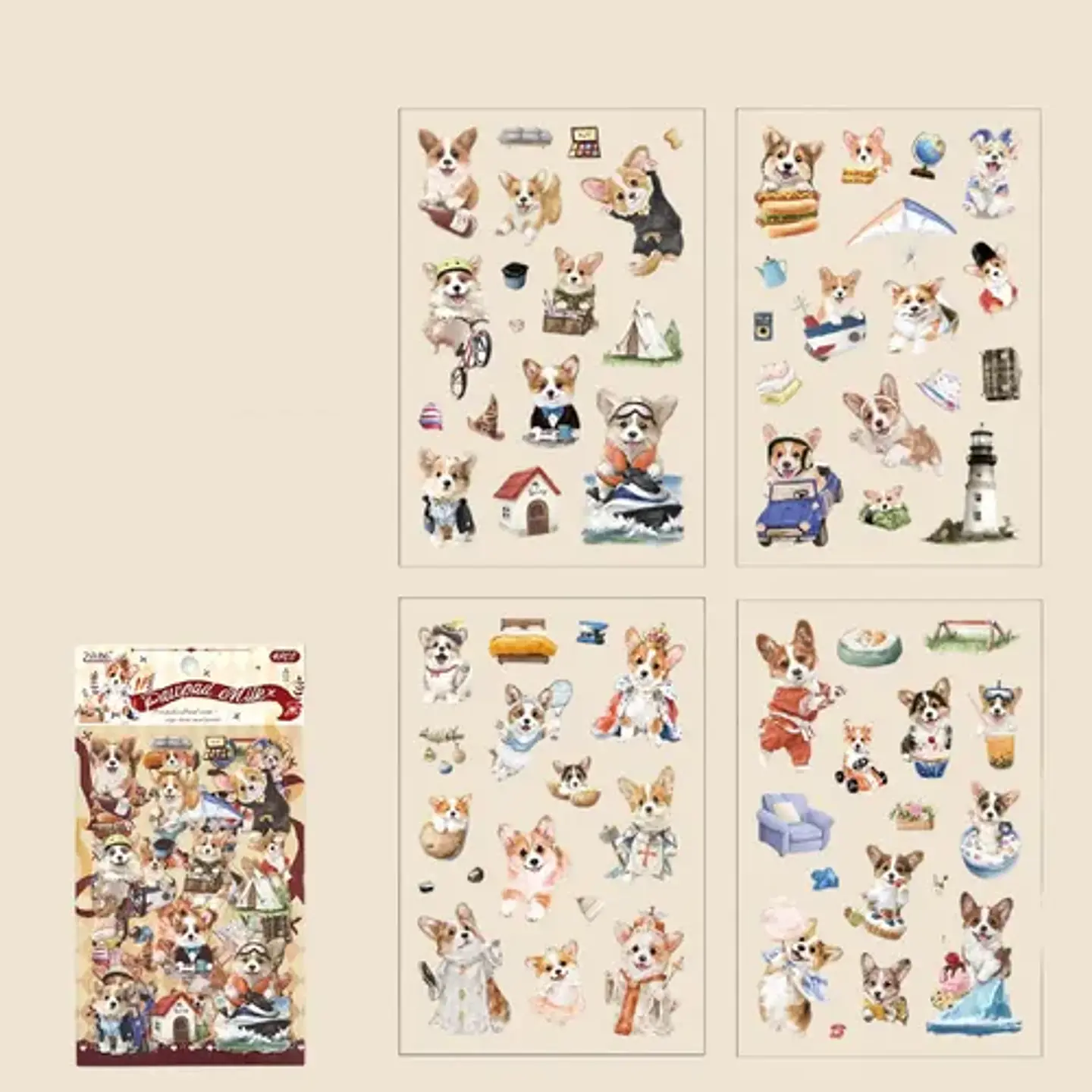 4 Láminas Stickers Pegatinas Perritos Y Gatitos Junk Journal 25