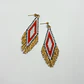 Aros Rombo Flecos L Con Detalles Baño En Oro. Pendientes - Miniatura 2