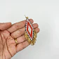 Aros Rombo Flecos L Con Detalles Baño En Oro. Pendientes - Miniatura 3