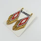 Aros Rombo Flecos L Con Detalles Baño En Oro. Pendientes - Miniatura 5