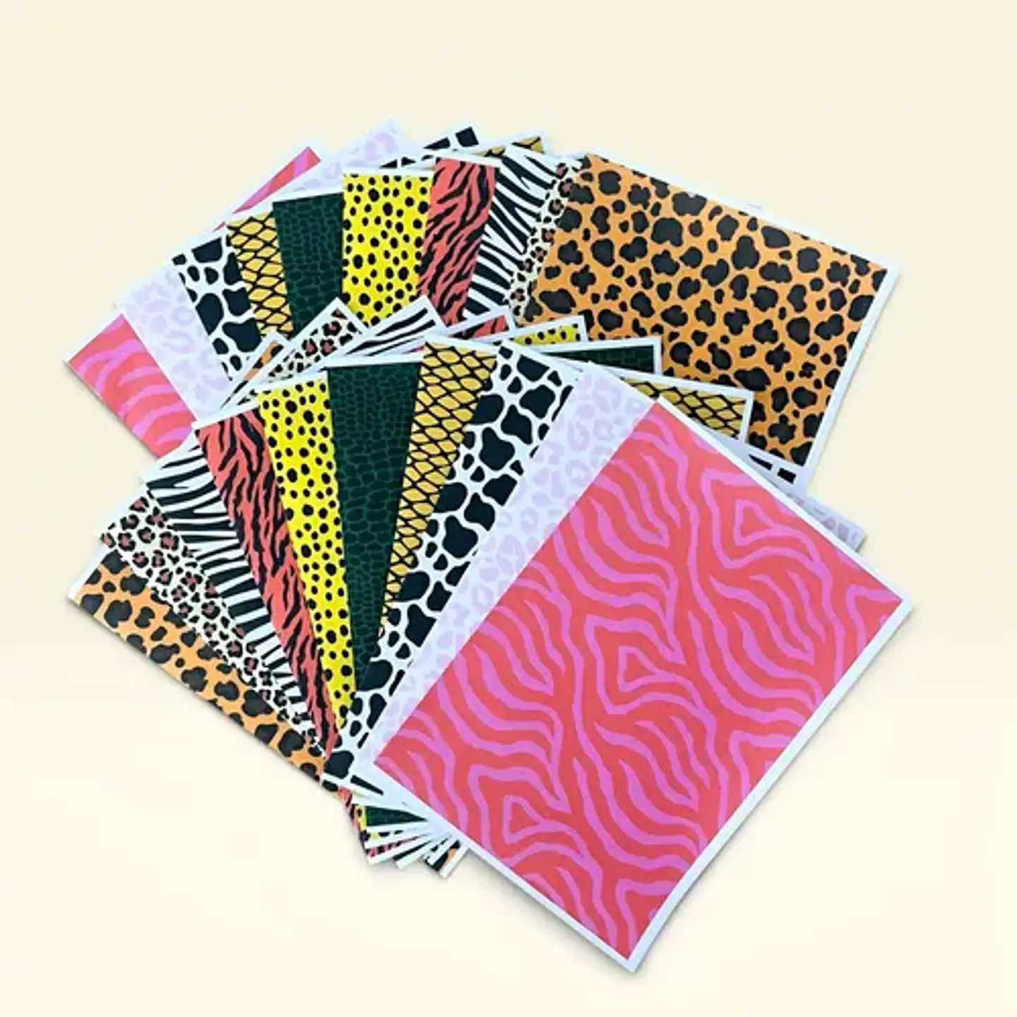 20 Papeles Scrapbook, Junk Journal, Papelería Animal Print 1 1
