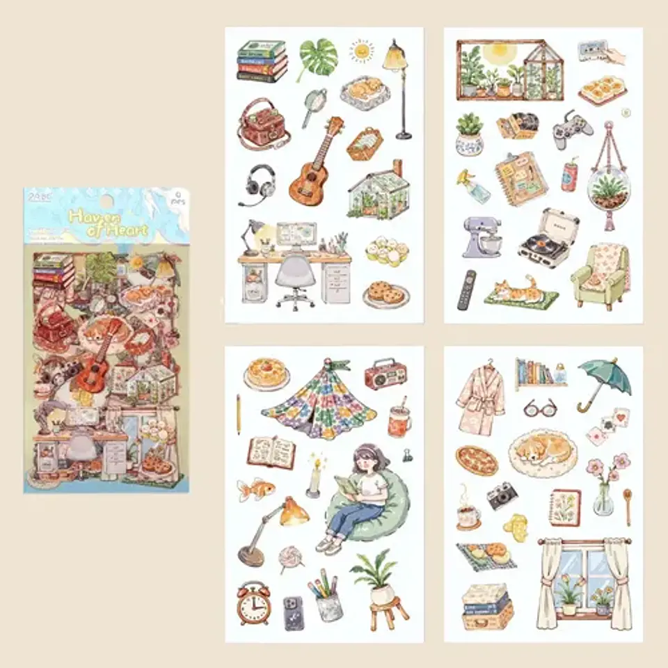 4 Láminas De Stickers Pegatinas De Comida Junk Journal 9