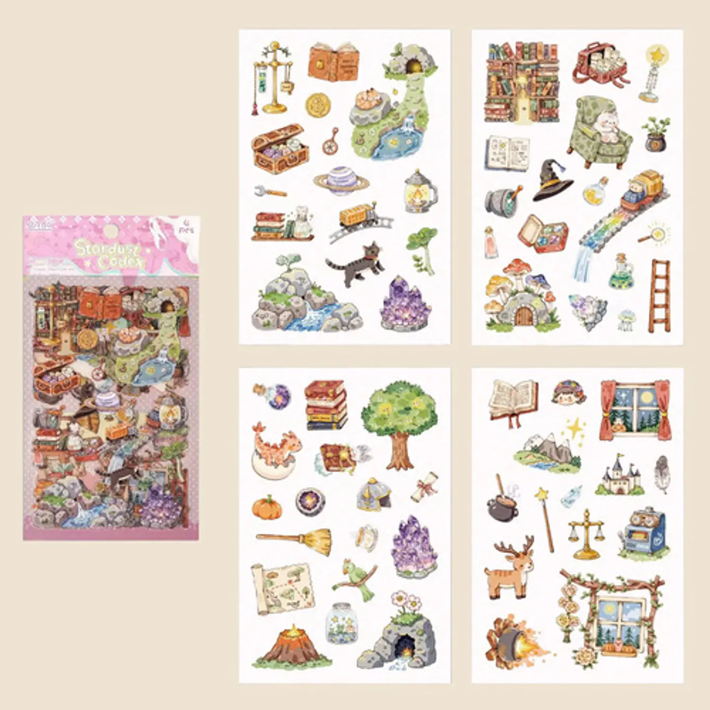 4 Láminas De Stickers Pegatinas De Comida Junk Journal 13