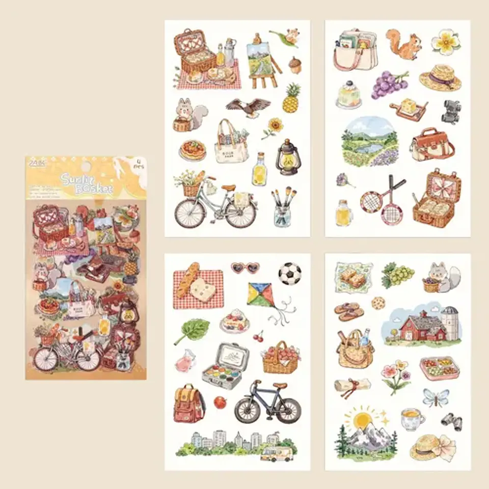 4 Láminas De Stickers Pegatinas De Comida Junk Journal 17