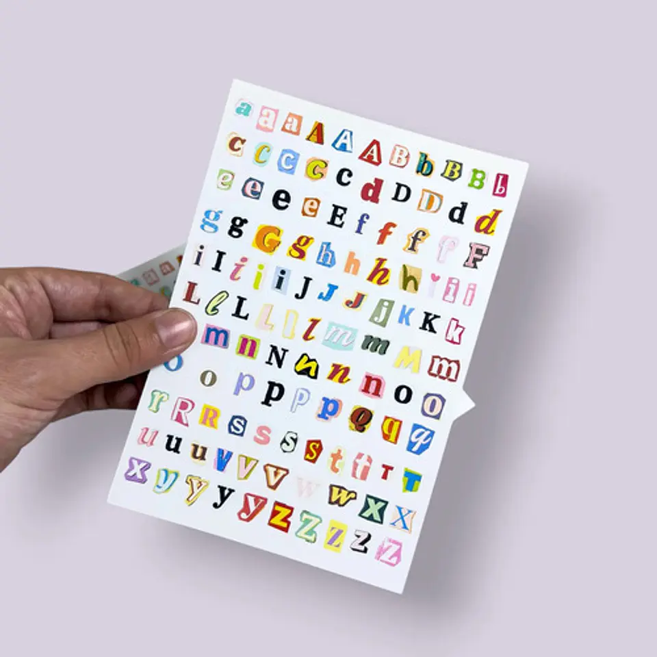 2 Láminas De Stickers, Pegatinas De Letras De Collage 2