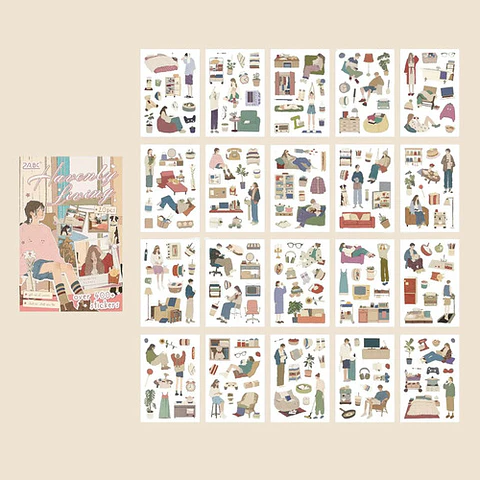 Libro De Stickers 400 Pegatinas, 20 Hojas Junk Journal