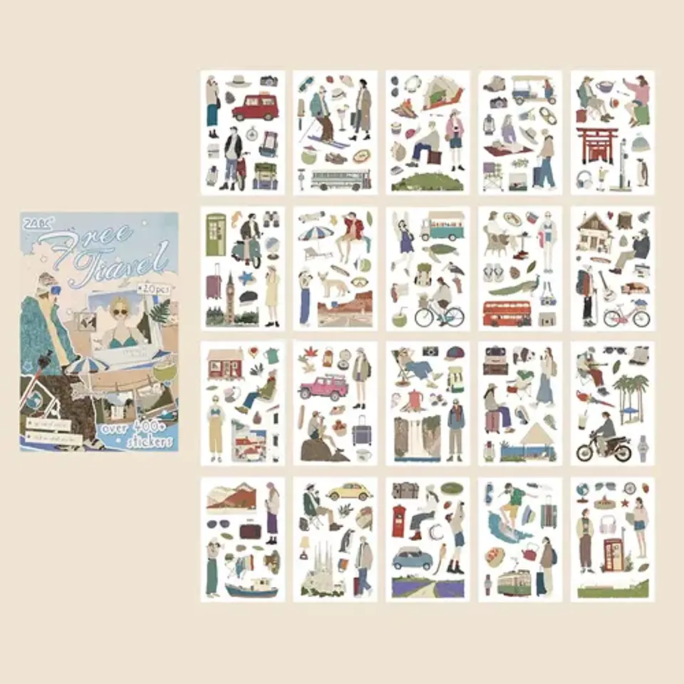 Libro De Stickers 400 Pegatinas, 20 Hojas Junk Journal 13
